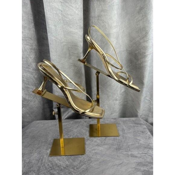 Steve Madden Womens Size US 8M Locke Strappy Thong Champagne Dress Heels - Picture 2 of 7
